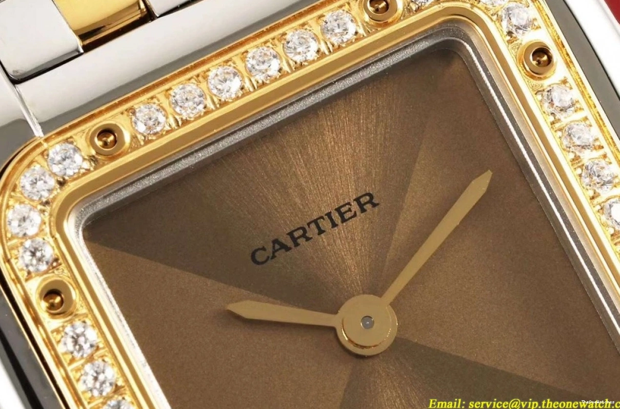 Dial YG 22mm De Ladies Dia SS Quartz Secrete Panthere AF Gold Brown 1218